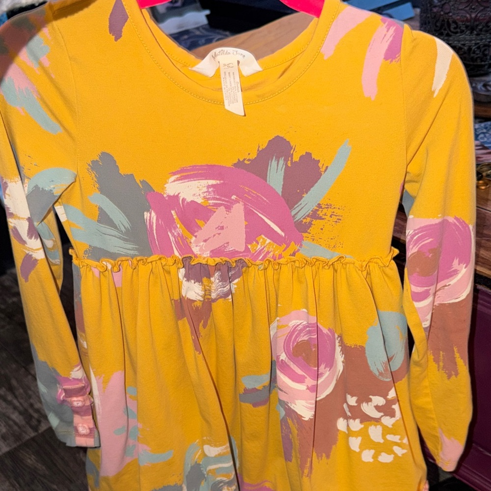 Matilda Jane Yellow and Pink Kids Casual Dress
